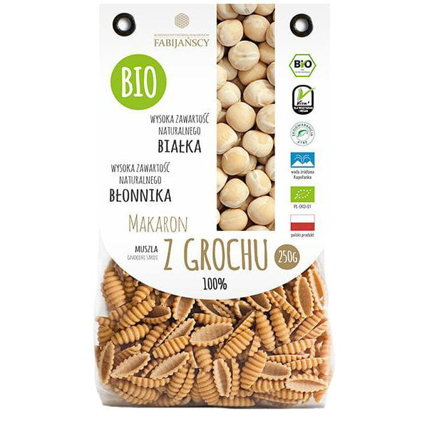 Pâtes de grains entiers (de pois) gnocchi shell sardi BIO 250 g - FABIJAŃSCY