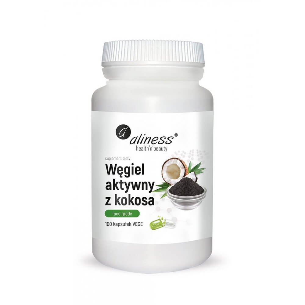 Charbon actif de noix de coco de qualité alimentaire 300 MG 100 gélules ALINESS
