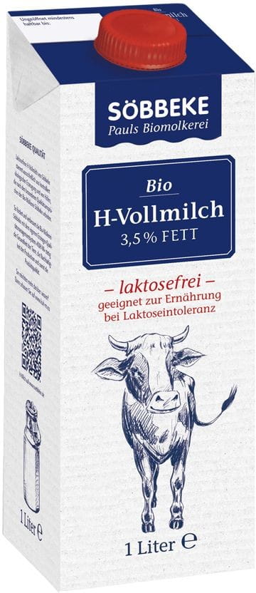 Lait sans lactose (35% de matières grasses) BIO 1 L - SOBBEKE