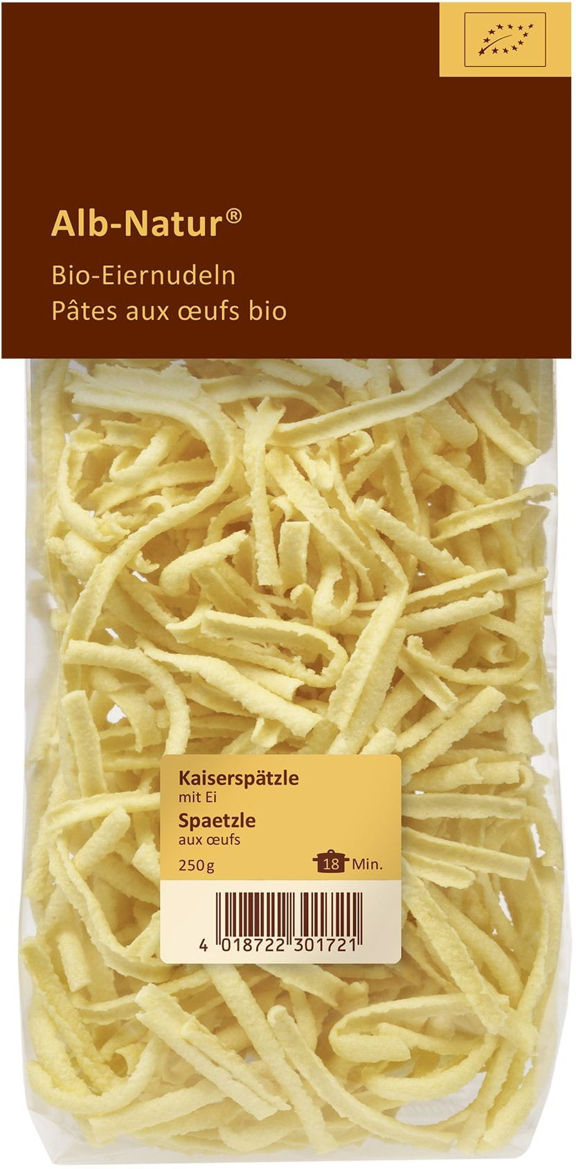 Pâtes (semoule aux oeufs) spaetzle BIO 250 g - ALB GOLD