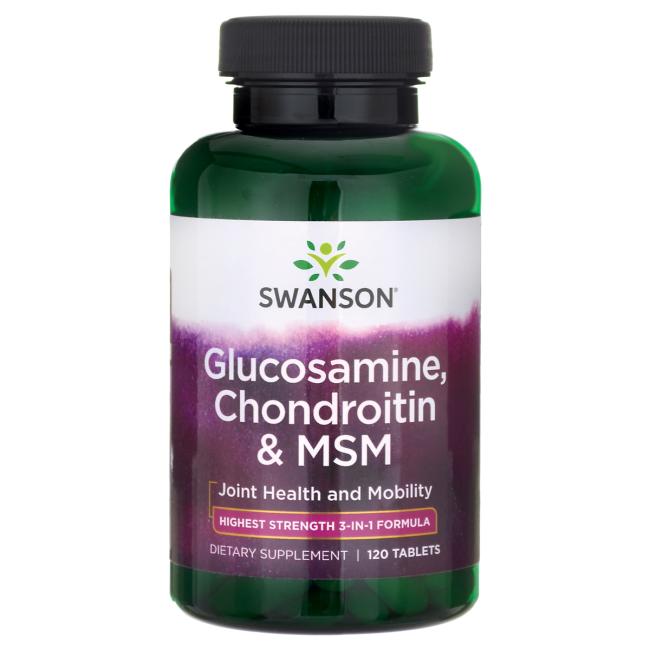 Glucosamine 250mg chondroïtine 200mg MSM 150mg glucosamine chondroïtine 120 gélules SWANSON