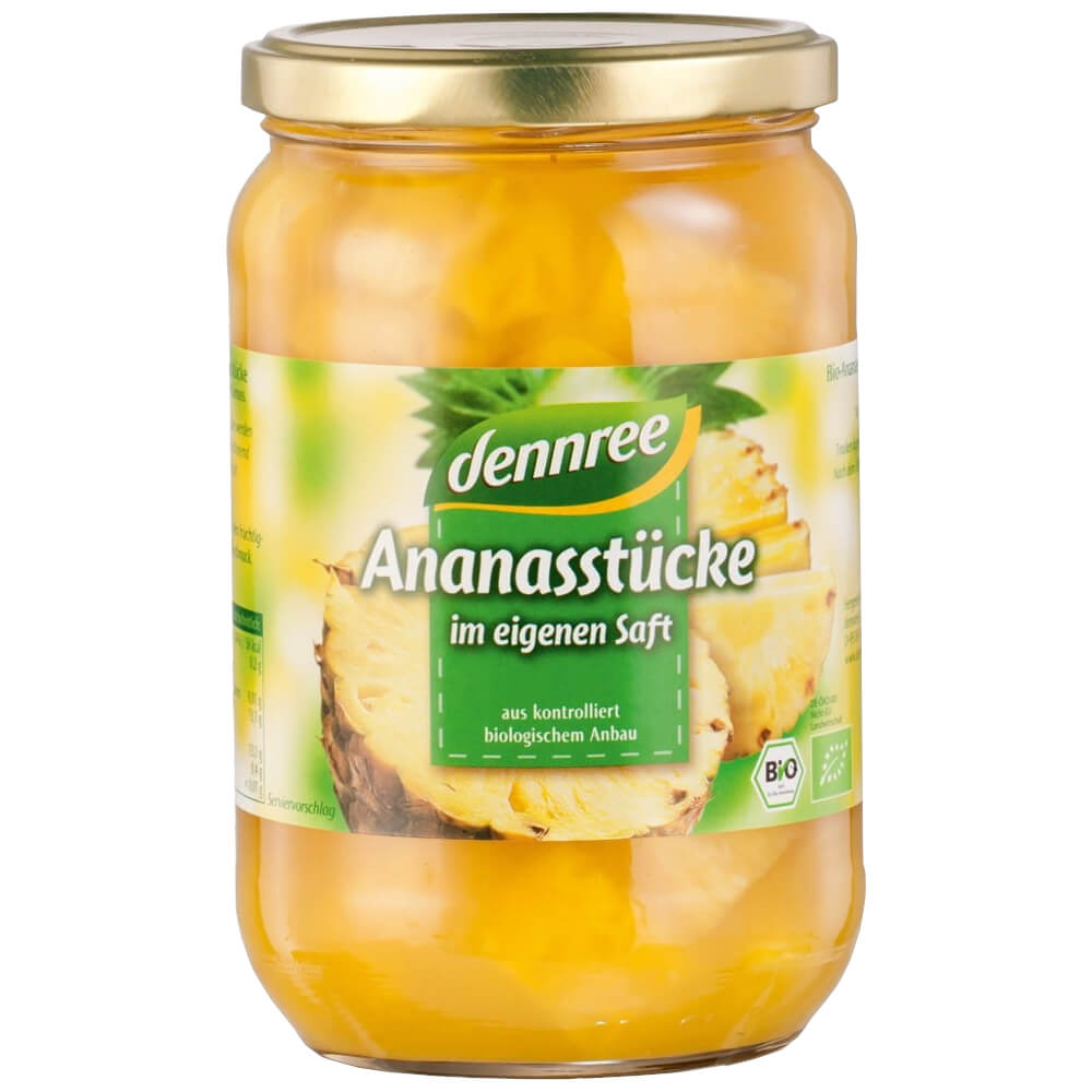 Morceaux d'ananas dans leur jus BIO 685 g - DENNREE