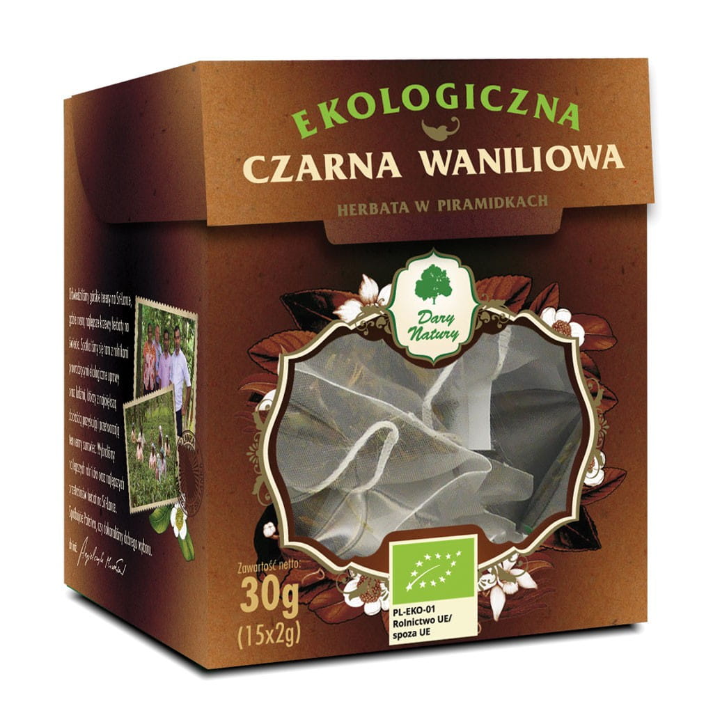 Thé BIO pyramide vanille noire (15 x 2 g) - CADEAUX DE LA NATURE