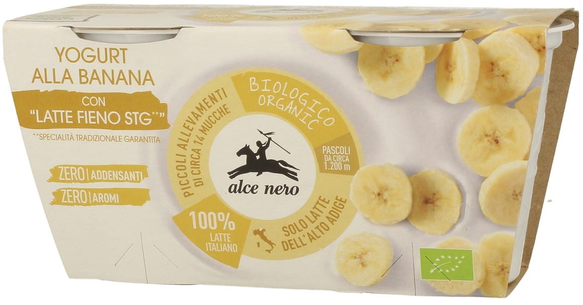 Yaourt à la banane BIO 2 x 125 g - ALCE NERO