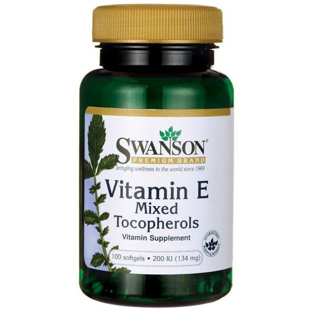 Vitamine E 200iu un mélange de tocophérols vitamine E tocophérols mixtes 100 gélules SWANSON