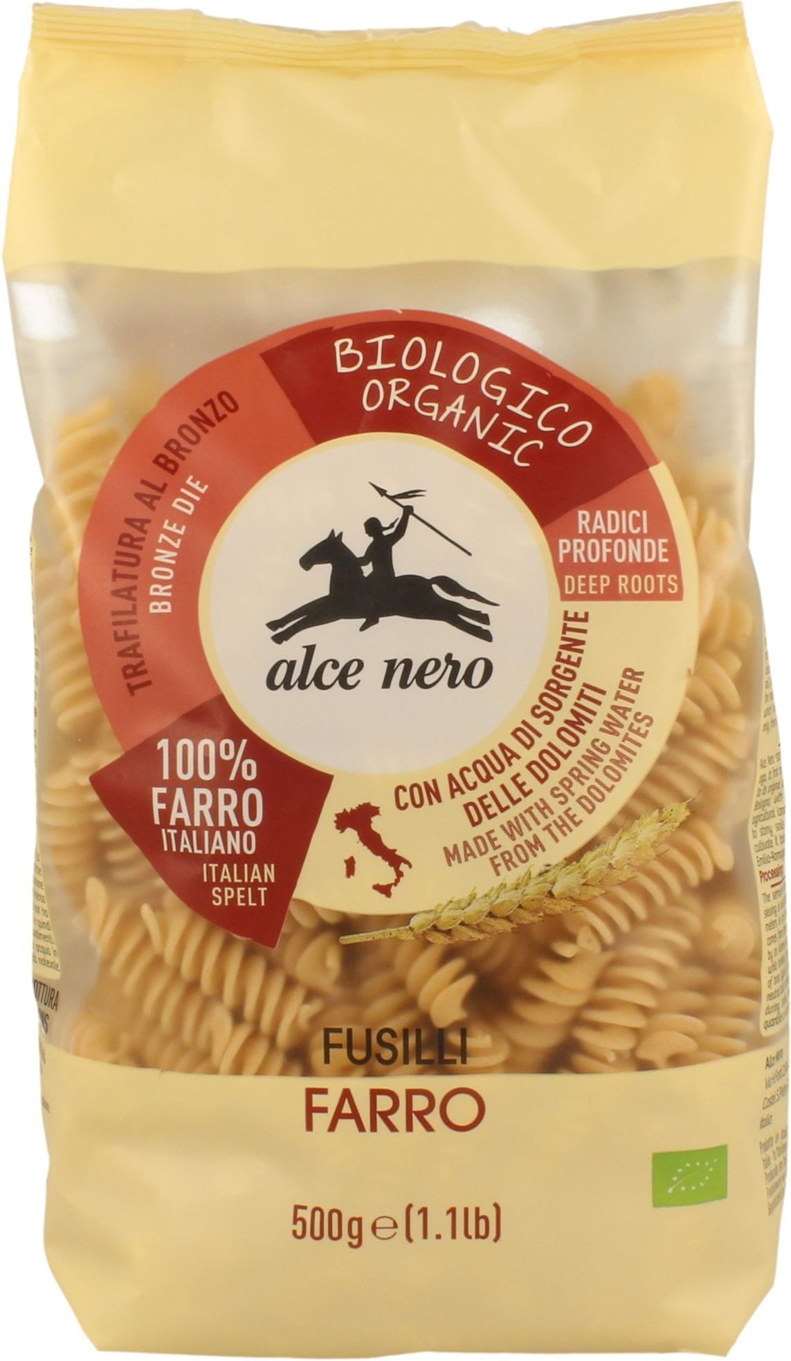 Pâtes Fusilli (épeautre) BIO 500 g - ALCE NERO