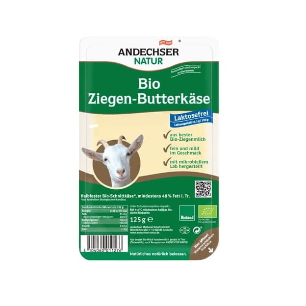 Fromage de chèvre en tranches 48% BIO 125 g ANDECHSER NATUR