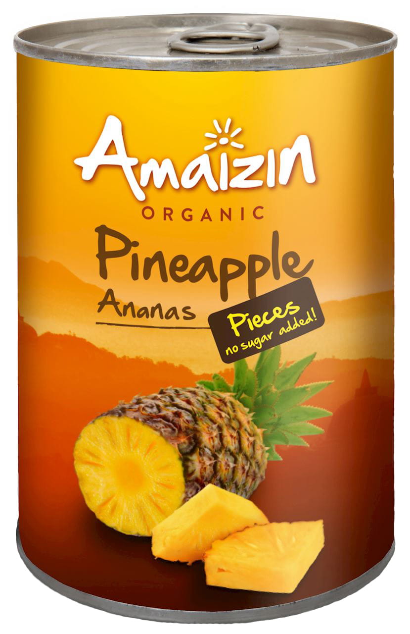 Morceaux d'ananas dans leur jus BIO 400 g - AMAIZIN