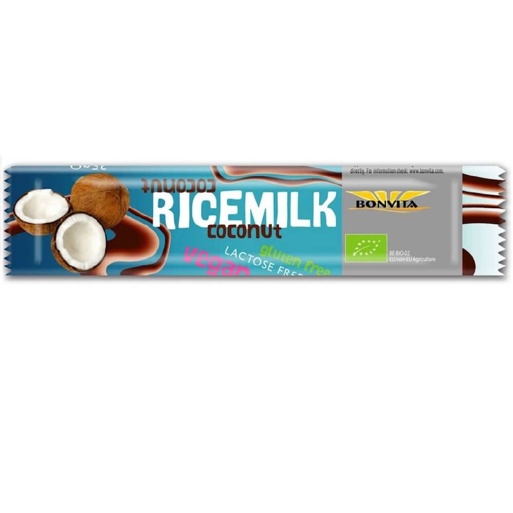 Barre coco et riz sans lactose, sans gluten BIO 35 g - BONVITA