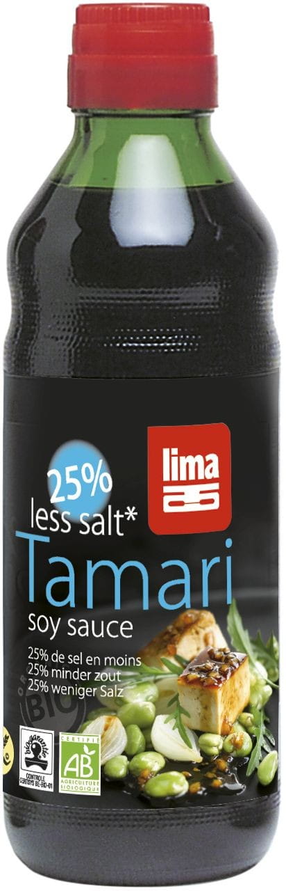 Sauce Tamari 25% moins de sel sans gluten BIO 500 ml - LIMA