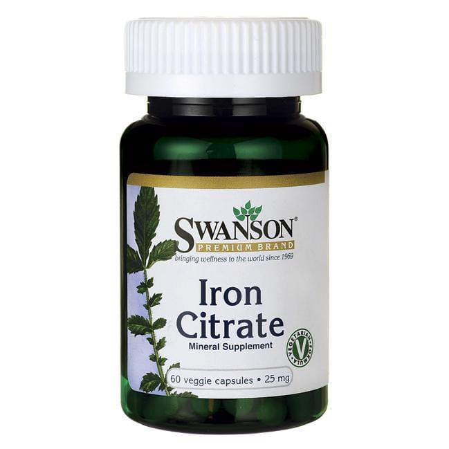 Citrate de fer 25mg citrate de fer 60 gélules SWANSON