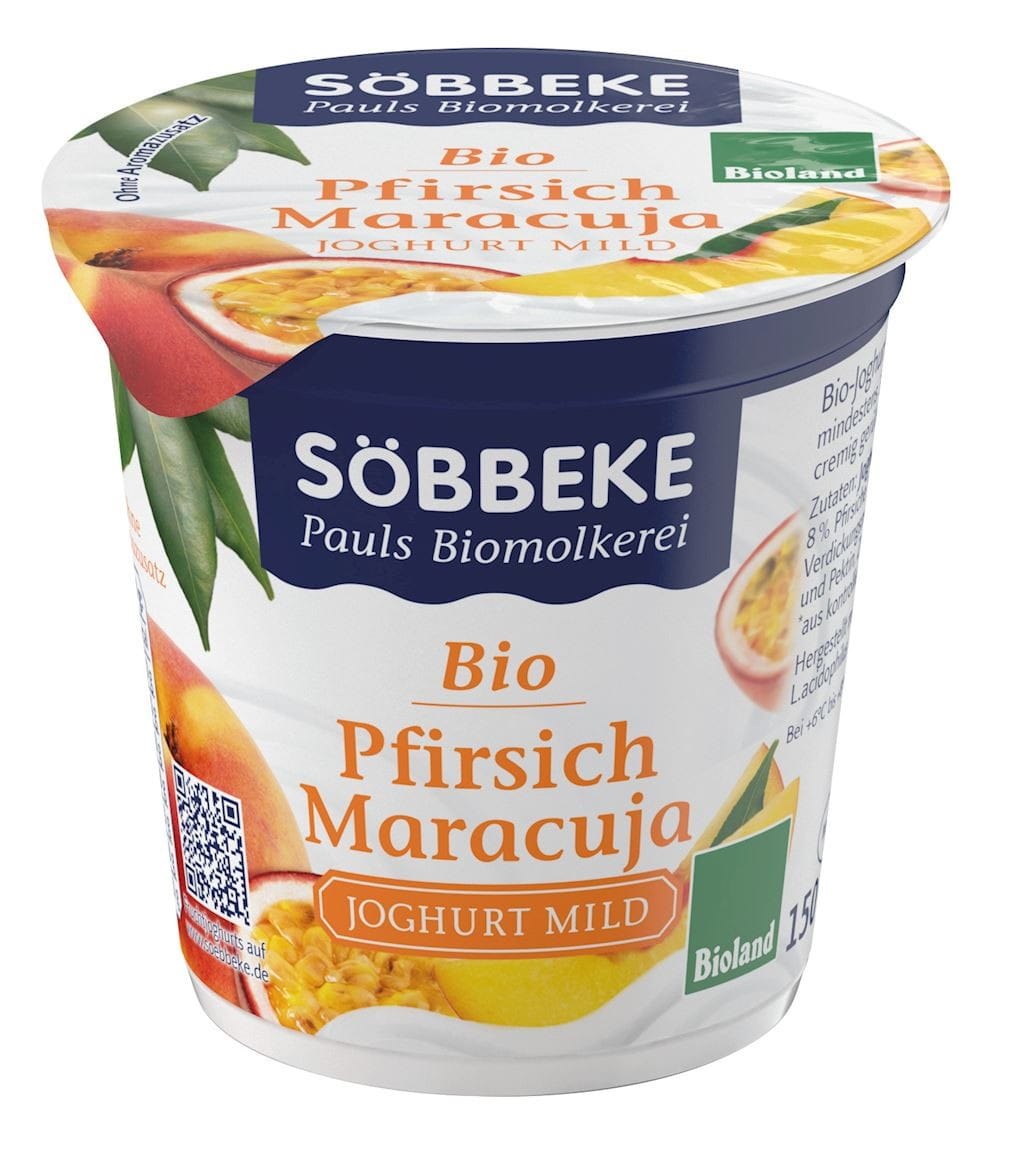 Yaourt pêche / fruit de la passion BIO 150 g - SOBBEKE