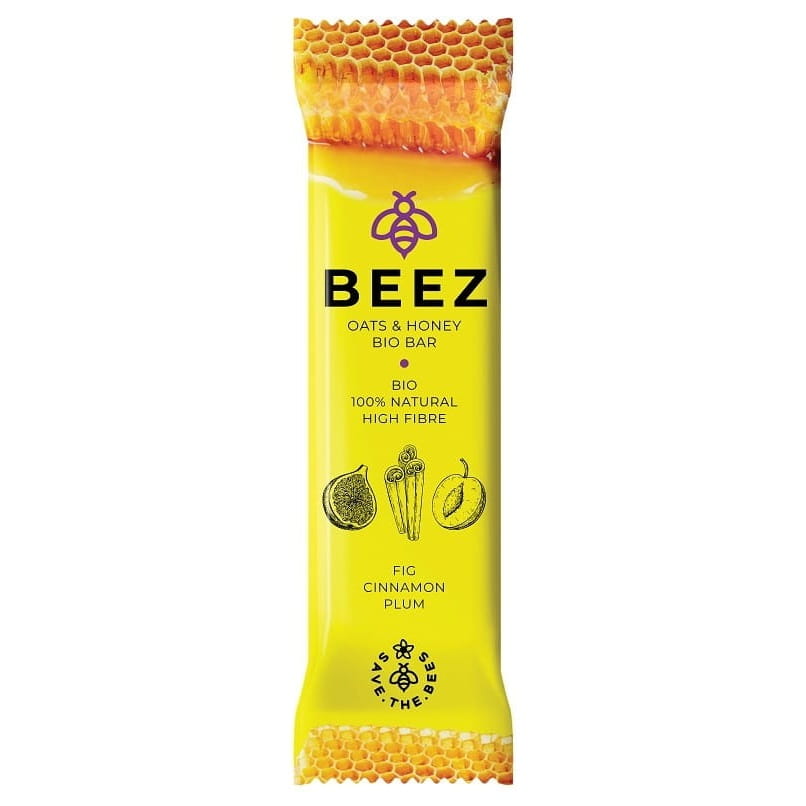 Barre avoine et miel à la cannelle figue et prune BIO 40 g - BEEZ