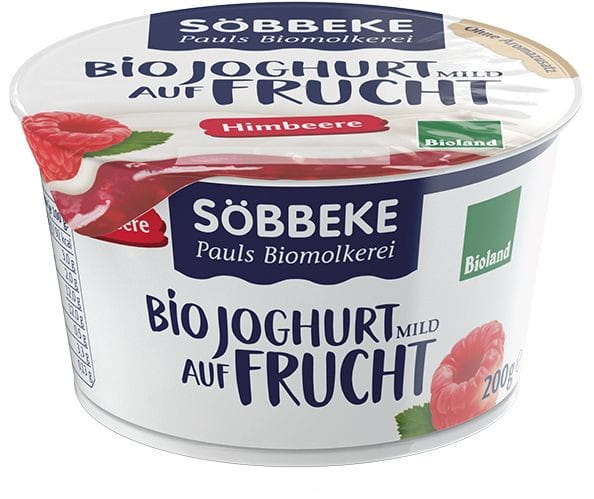 Insert de fruits au yaourt framboise 38% de matière grasse BIO 200 g - SOBBEKE