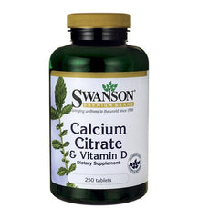 Citrate de Calcium & Vitamine D - 3 250 comprimés de SWANSON