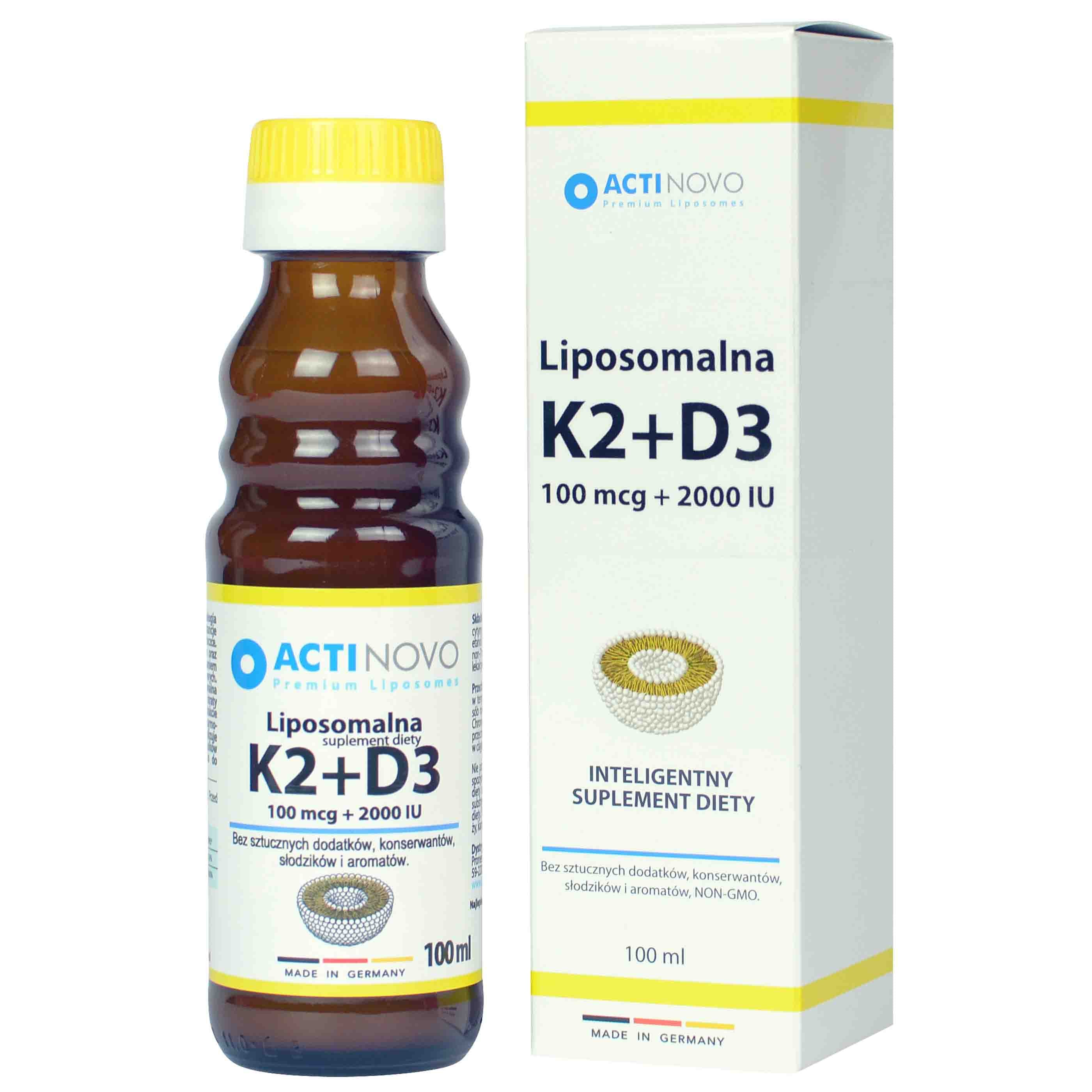 Vitamine K2 + D3 liposomale 100mcg + 2000iu 50 portions 100ml - ACTINOVO