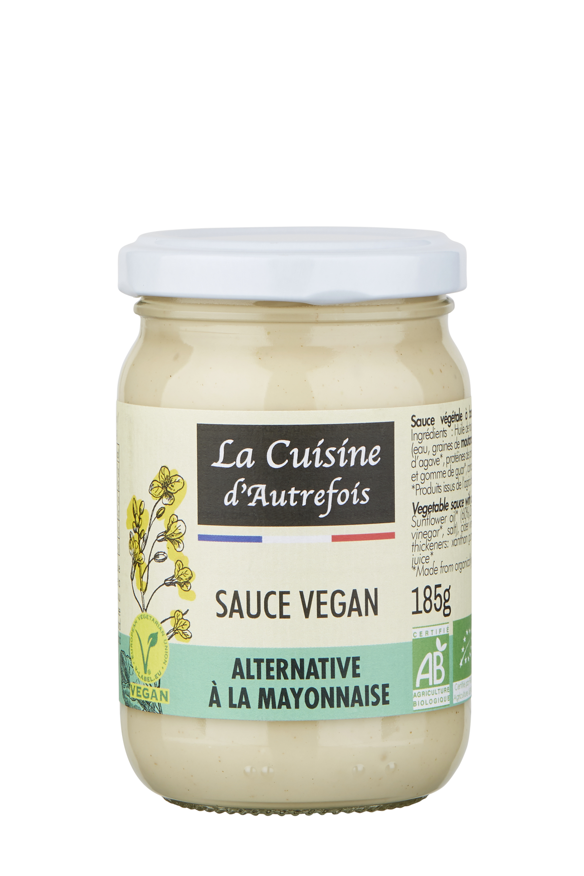 Mayonnaise végétalienne BIO 185 g - LA CUISINE D AUTREFOIS